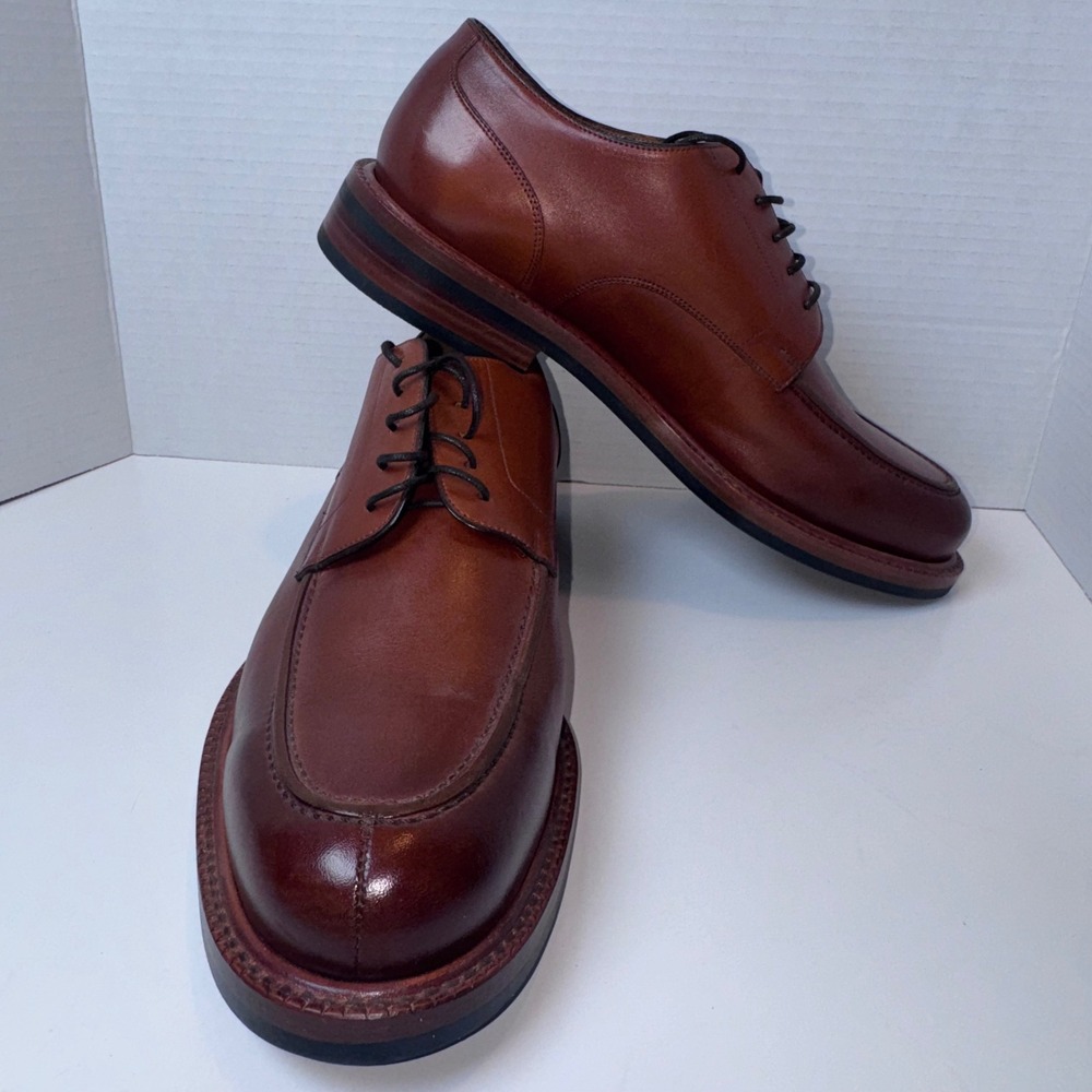 Beckett Simonon Dunham Derby Men 10.5 Tan Leather Split Toe Dress Shoes 18782